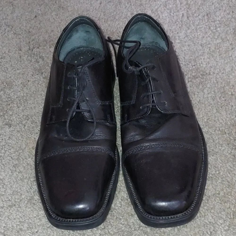 BORELLI black leather dress shoes Sz 12